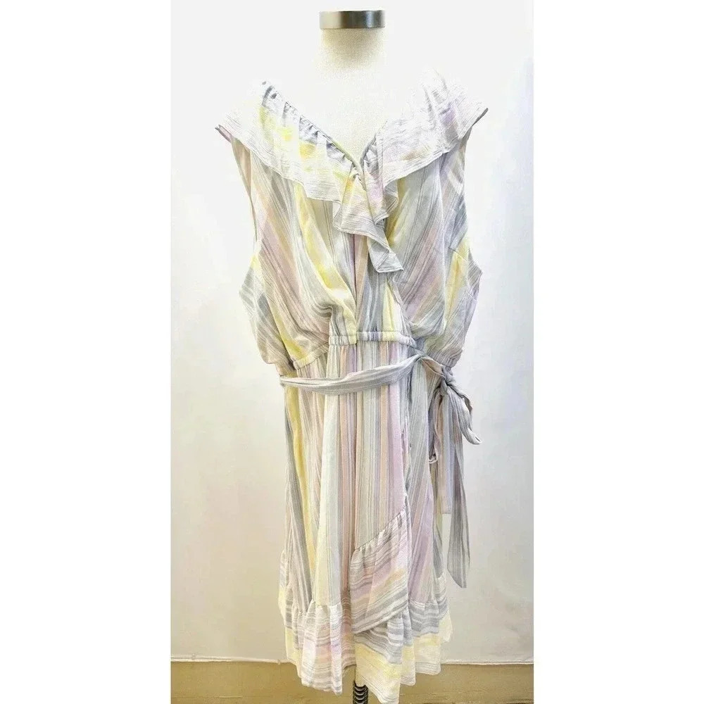 NWT LAUREN CONRAD Women Sleeveless Pullover V-Neck Lined Dress Plus Size 4X